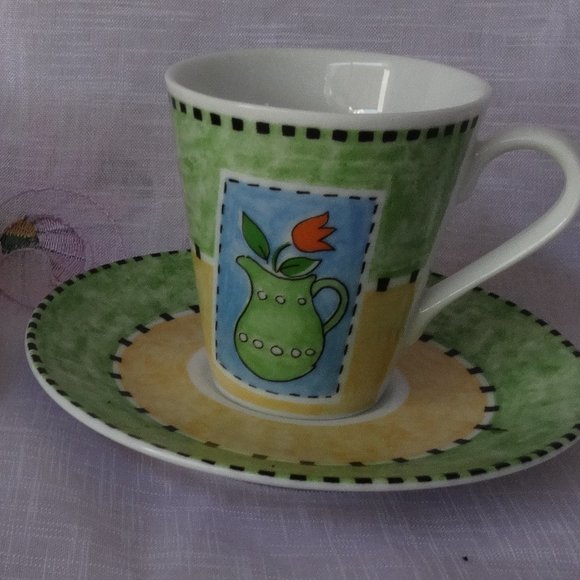 Gallery by Inhesion Java cups and saucers - two cups and 2 saucers - Picture 2 of 4